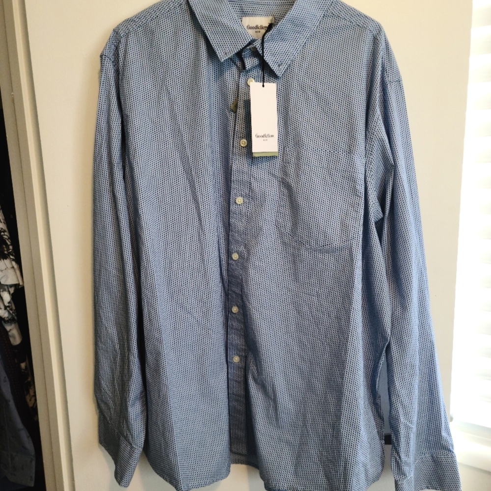 Good Fellow Button Down Blue and White Dress Shirt